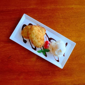 Fried Banana with Coconut Ice Cream